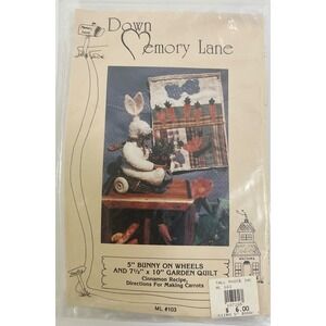 Down Memory Lane Wallhanging Quilt Pattern Bunny on Wheels & Garden Quilt